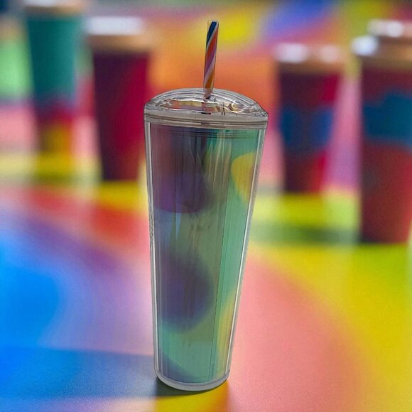 Starbucks 24 Oz Holographic Tumbler With Straw BPA-Free - Picture 2 of 6